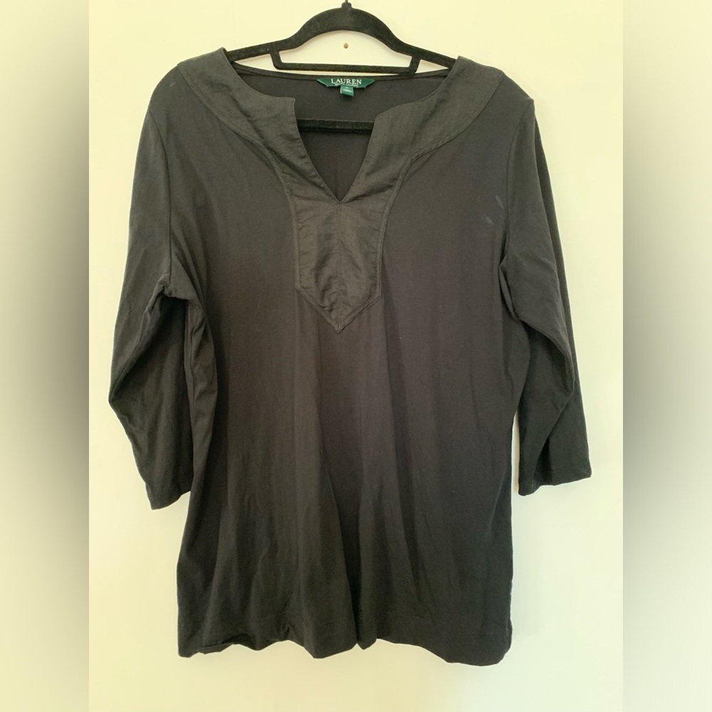 Ralph Lauren Black V-Neck Top